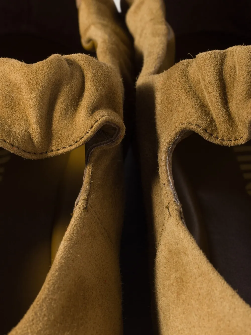 Miu ruched suede ballerina shoes Green