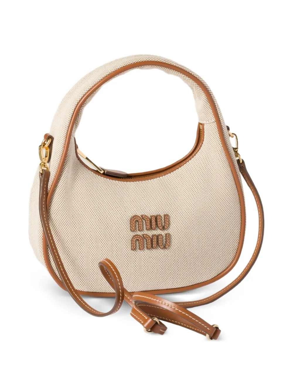 Miu Wander matelassé schoudertas Beige