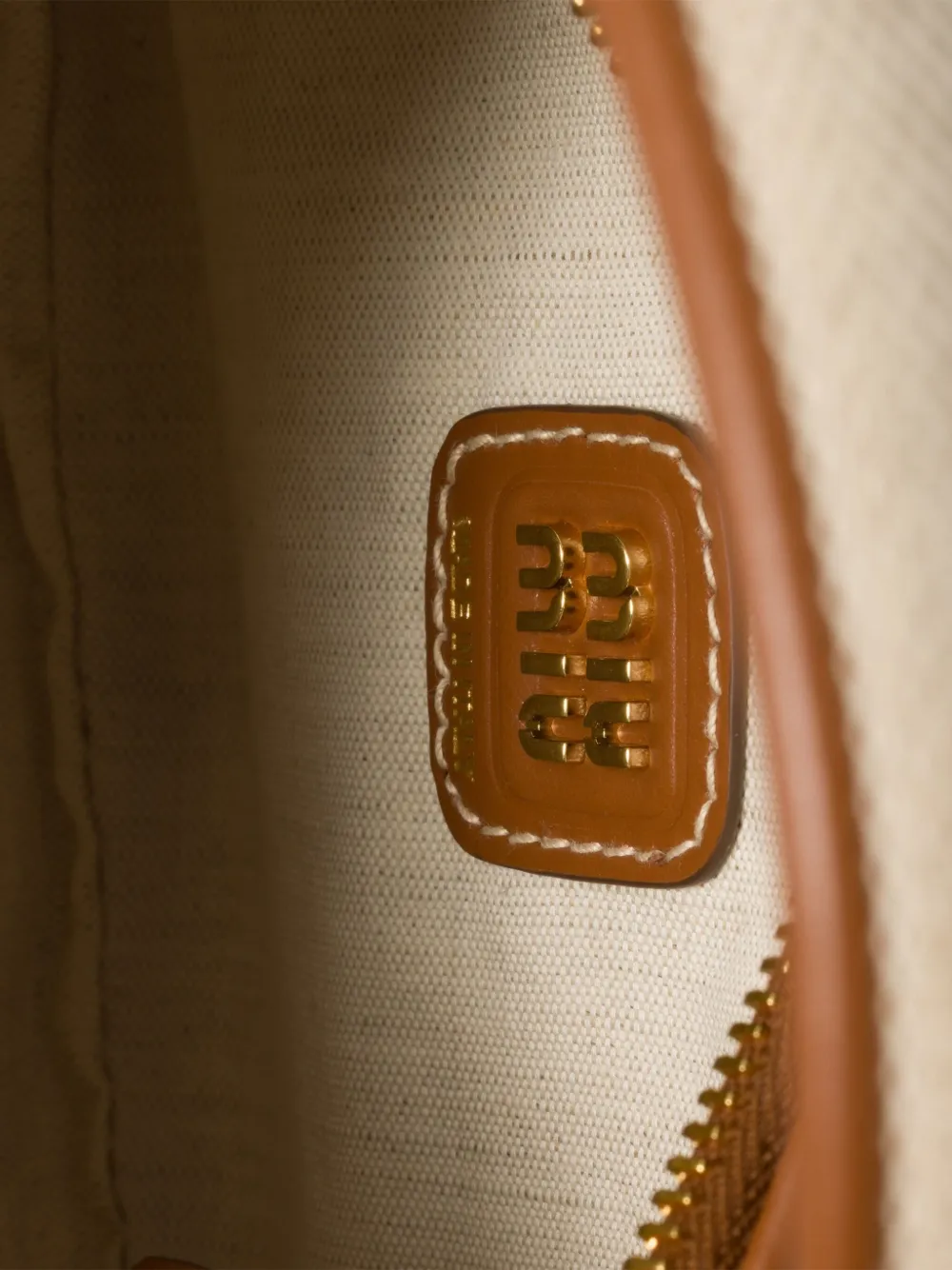 Miu Wander matelassé schoudertas Beige