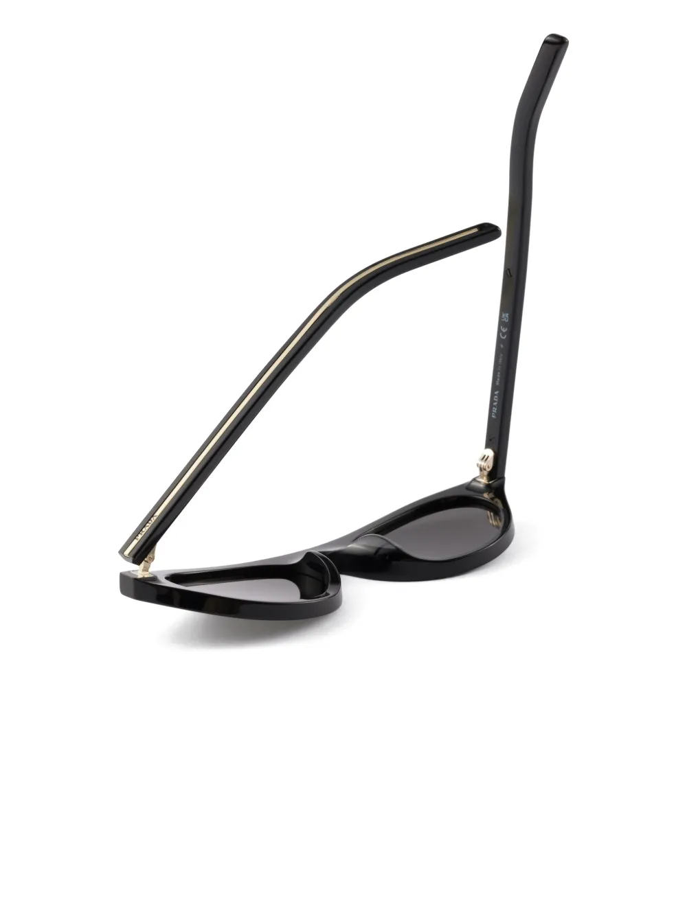 Prada Eyewear Prada zonnebril met het iconische metalen plakkaat Zwart