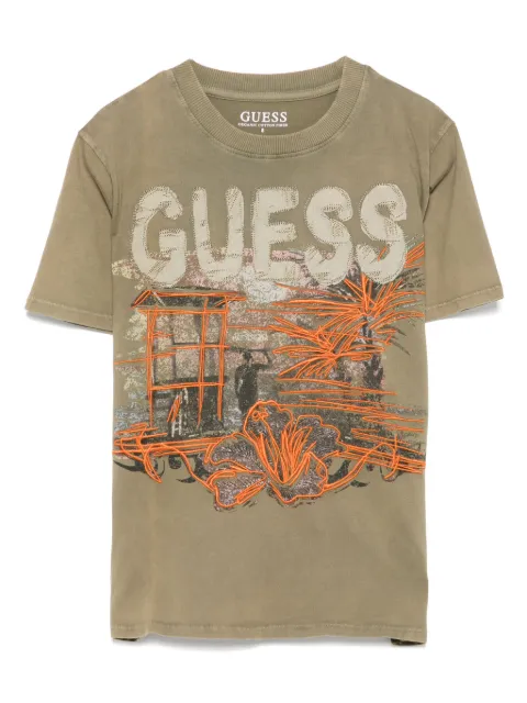 guess kids embroidered T-shirt