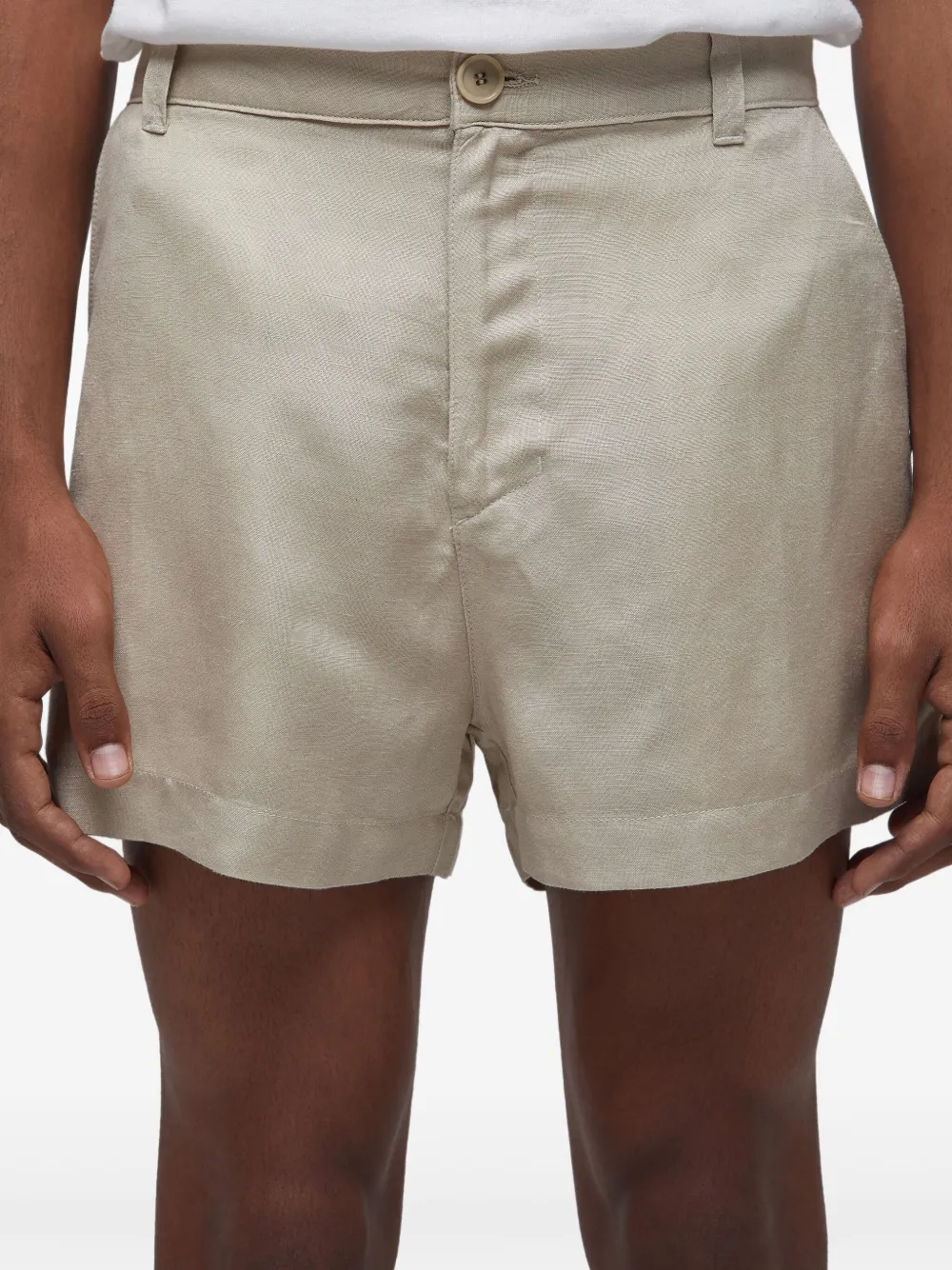 Osklen Shortss van linnenblend Beige