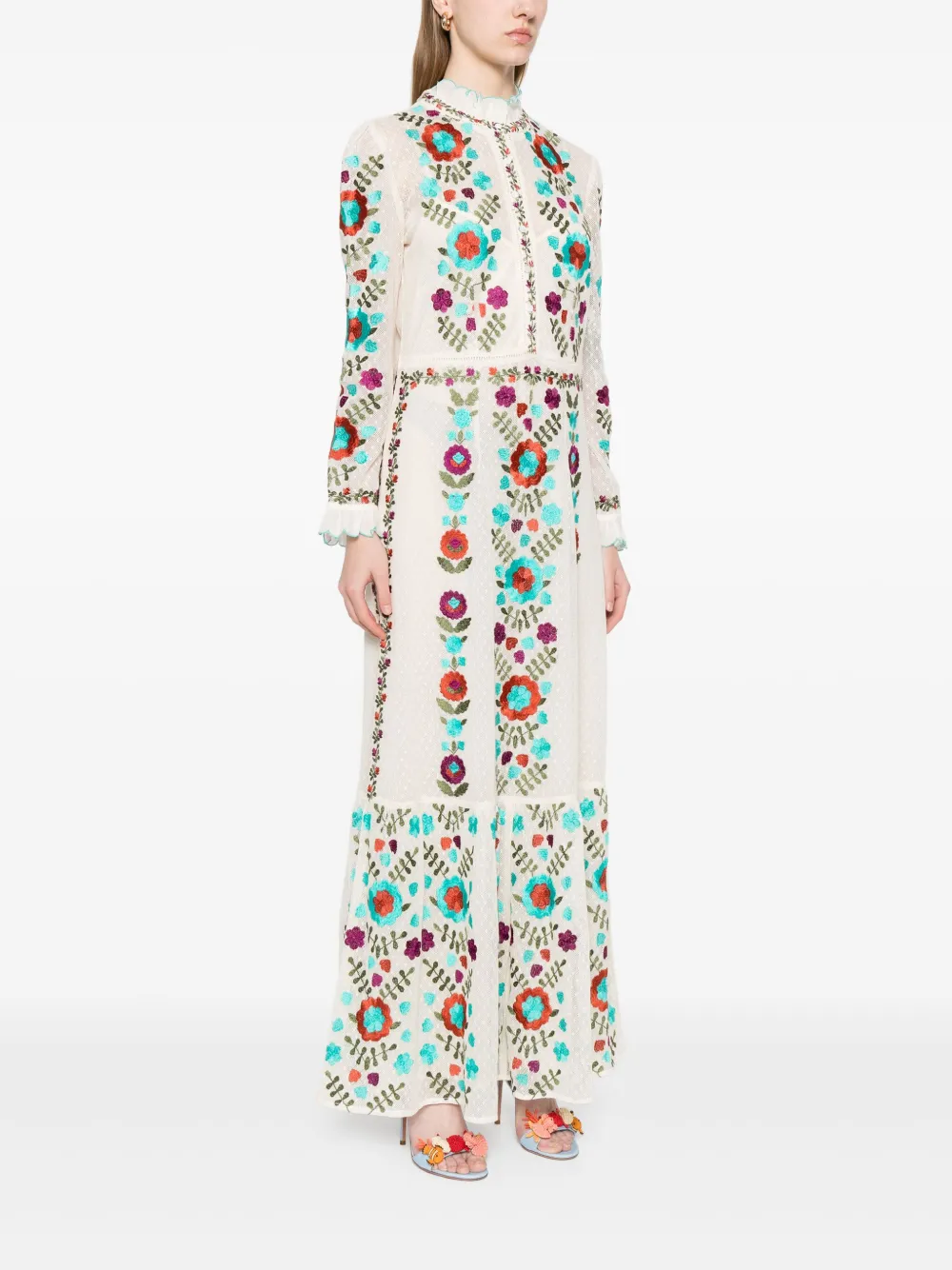 Antik Batik Ary maxi-jurk Beige