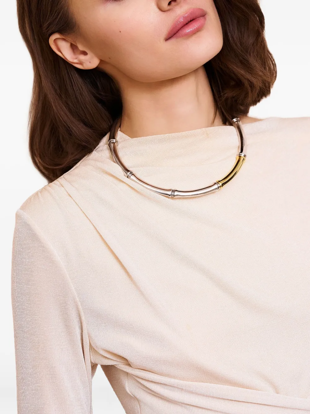 Kenneth Jay Lane Bamboo necklace - Zilver
