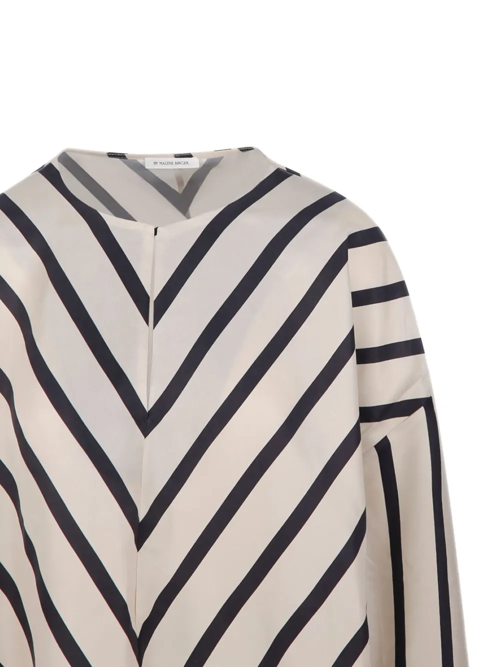 By Malene Birger Cicie blouse met chevron-print Wit