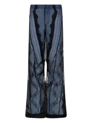 【Christopher Esber】 Duke Splice layeredストレートジーンズ Duke Splice layered straight jeans in blue - Christopher