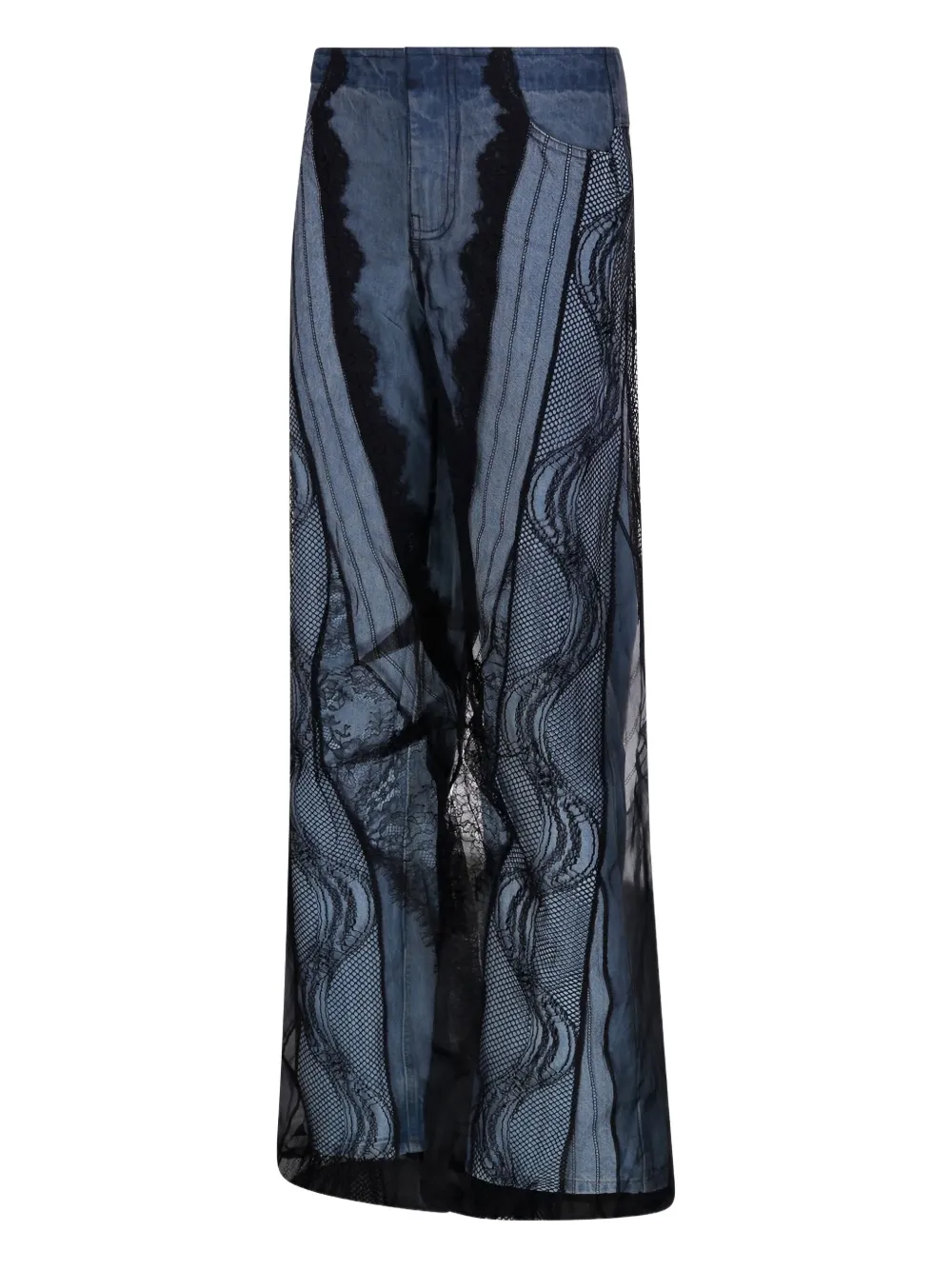 Christopher Esber Jeans a gamba ampia con strato semi trasparente | Denim | Image 3