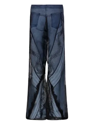 デニム・ジーパン CHRISTOPHER ESBER Women Denim Pants 412581 24025365 Black Christopher Esber Wide-Leg Denim Jeans with Silk Parchment