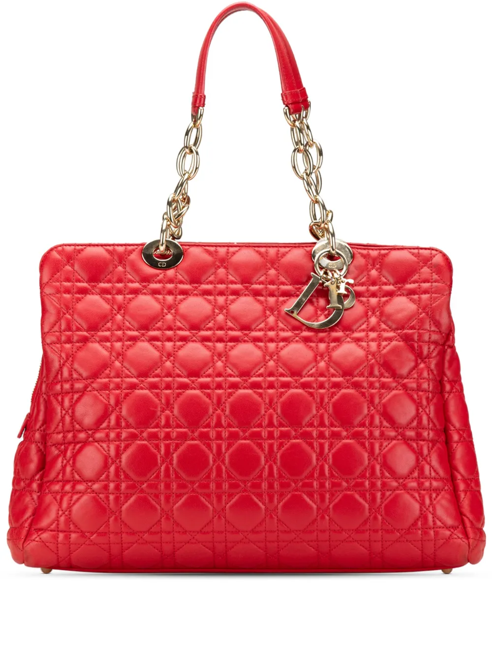 Christian Dior Pre-Owned 2014 ラージ ラムスキン カナージュ ソフト ジップ ショッピング トートバッグ - Christian Dior Pre-Owned 2014 ラージ ラムスキン カナージュ ソフト ジップ ショッピング トートバッグ -