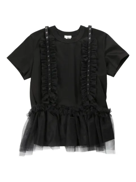 Noir Kei Ninomiya tulle-detailing T-shirt