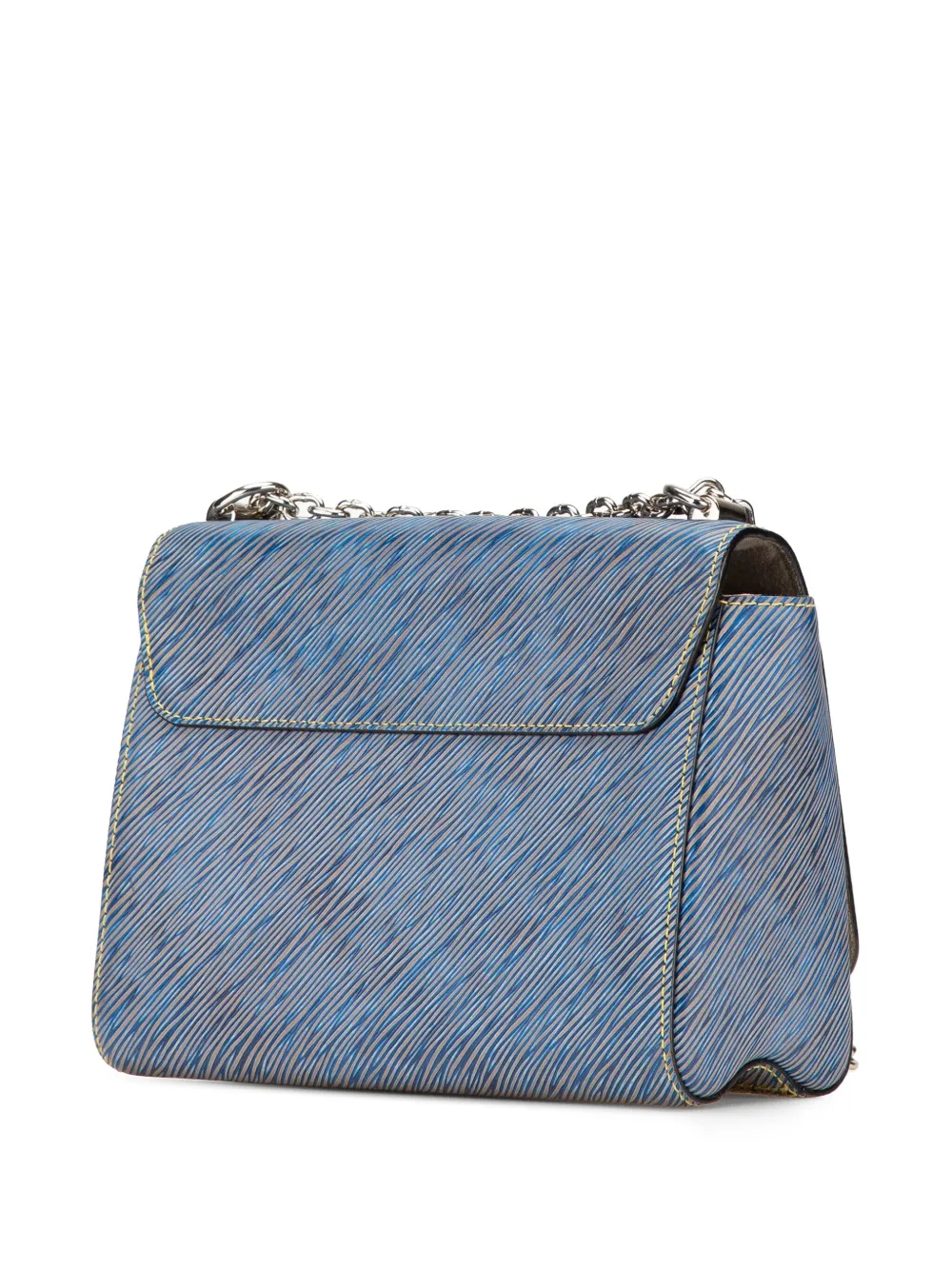 Pre-owned Louis Vuitton 2018 Epi Denim Twist Mm Crossbody Bag In Blue