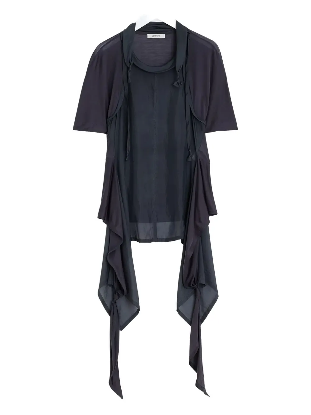 LEMAIRE top de seda con nudo | gris | Image 1