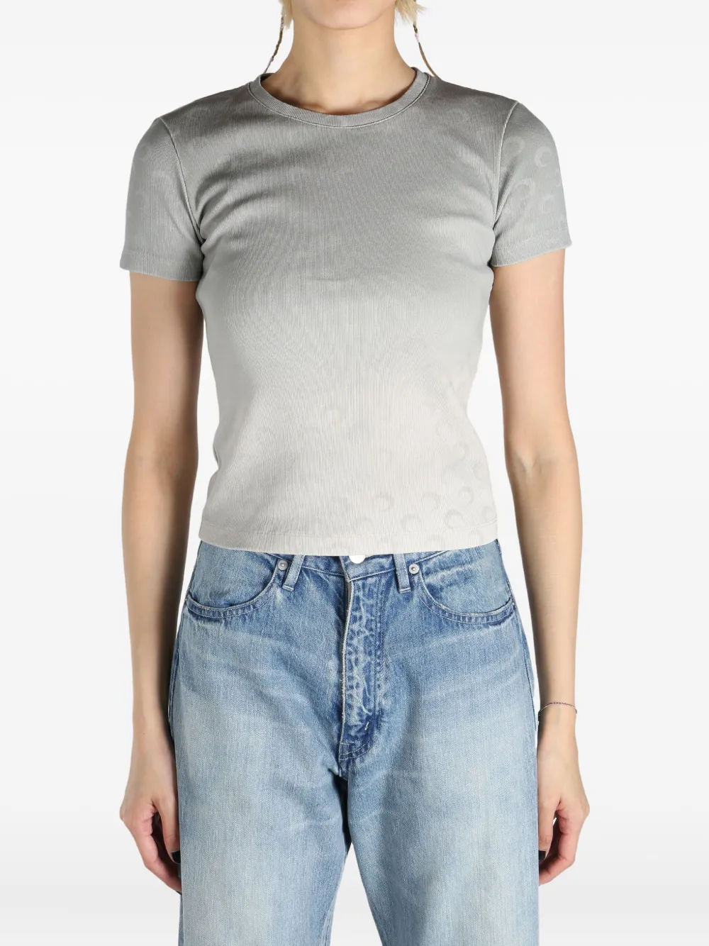 Marine Serre crescent moon-motif t-shirt Grijs