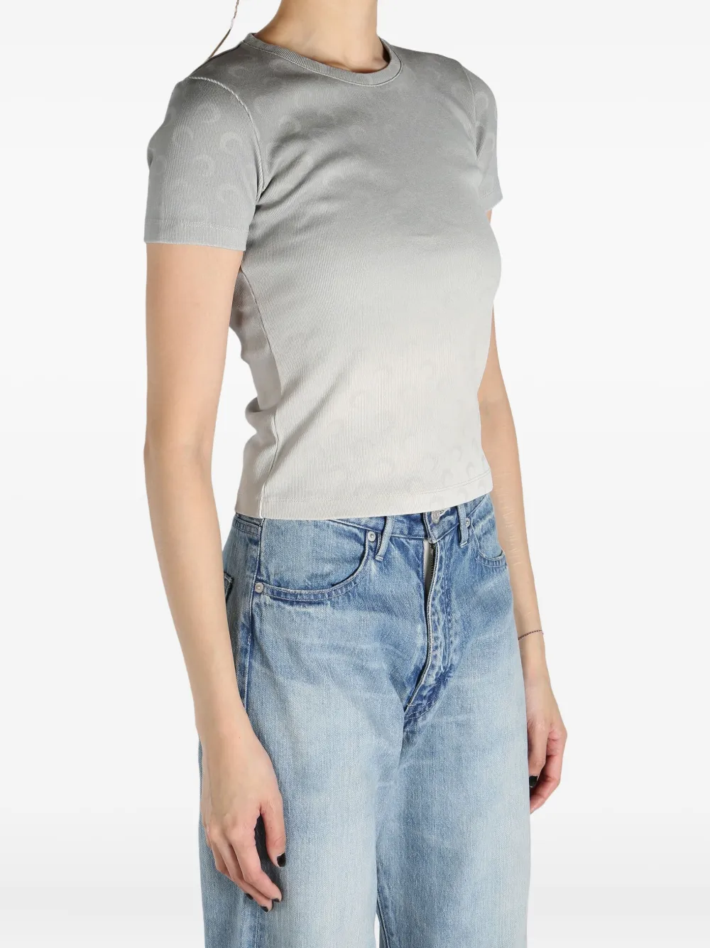 Marine Serre crescent moon-motif t-shirt Grijs