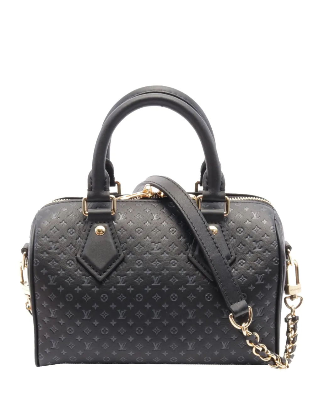 Louis Vuitton Pre-Owned 2021-2024 エンボスカーフ ナノグラム スピーディ バンドリエール 25 Louis Vuitton Pre-Owned 2021-2024 エンボスカーフ ナノグラム スピーディ バンドリエール 25