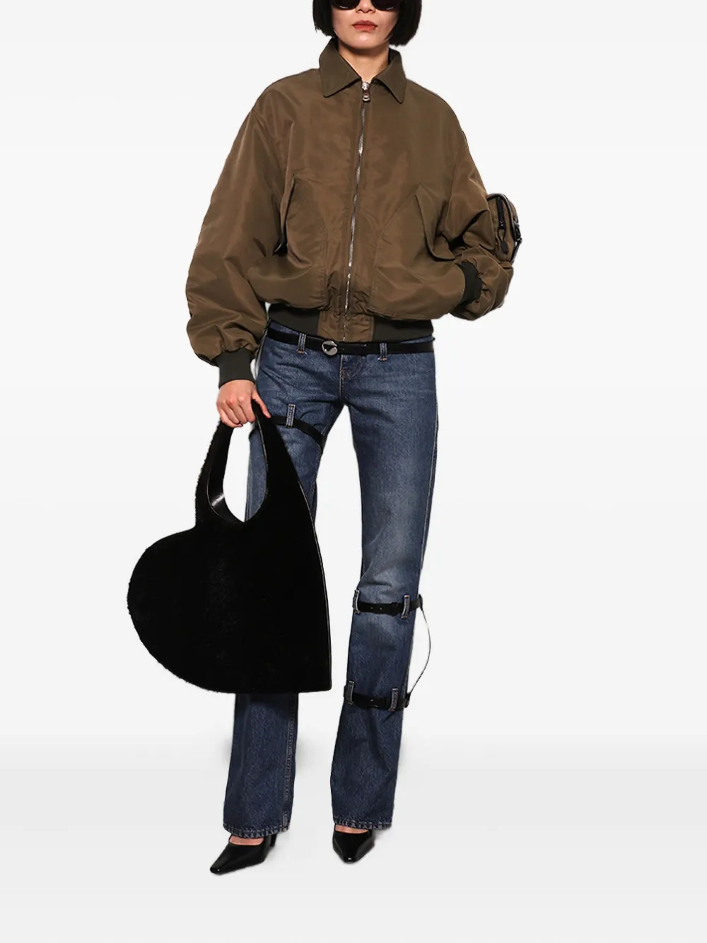 Coperni Jeans met meerdere zakken en ceintuur - Blauw