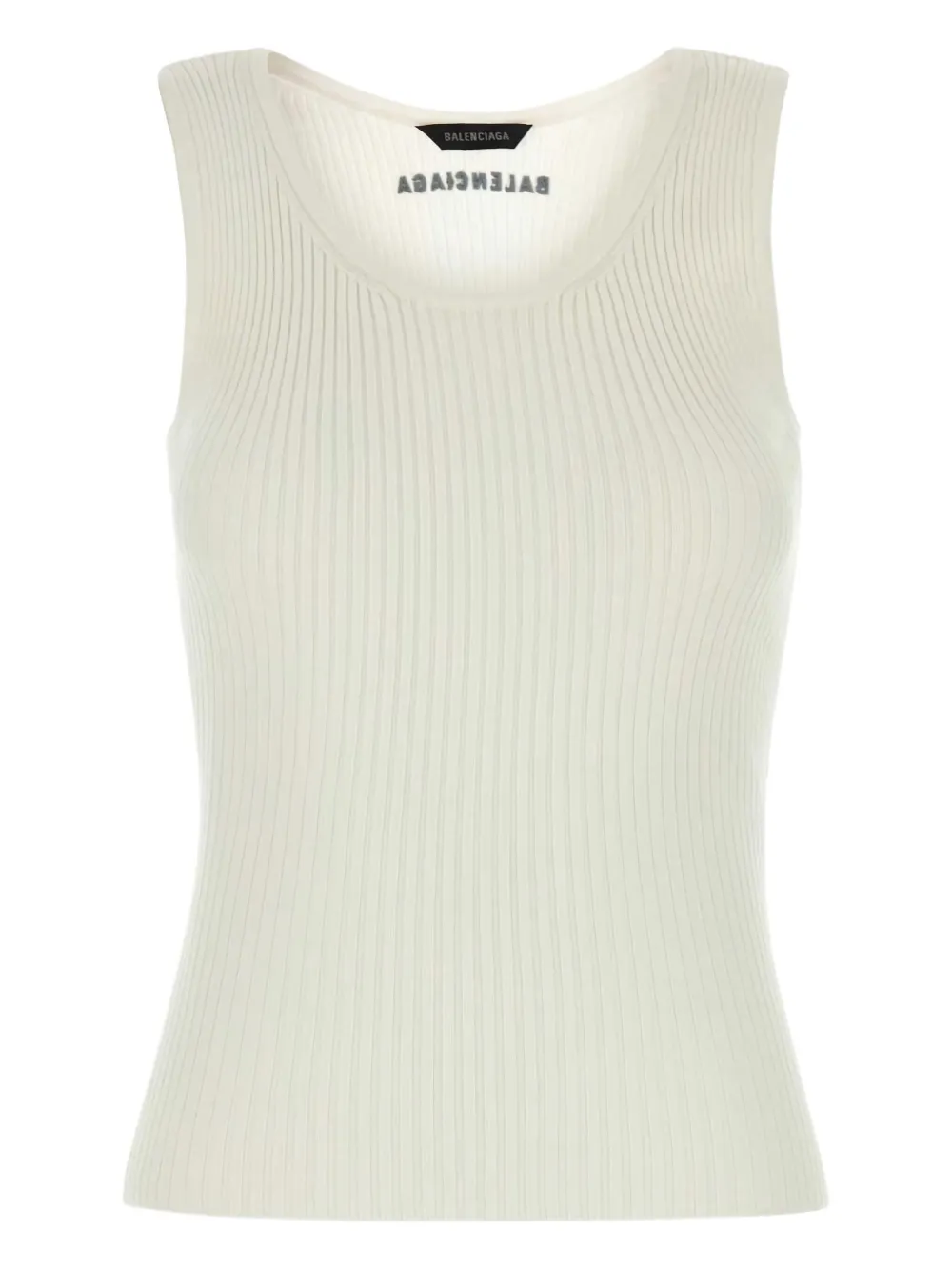 Balenciaga Geribbelde tanktop Wit