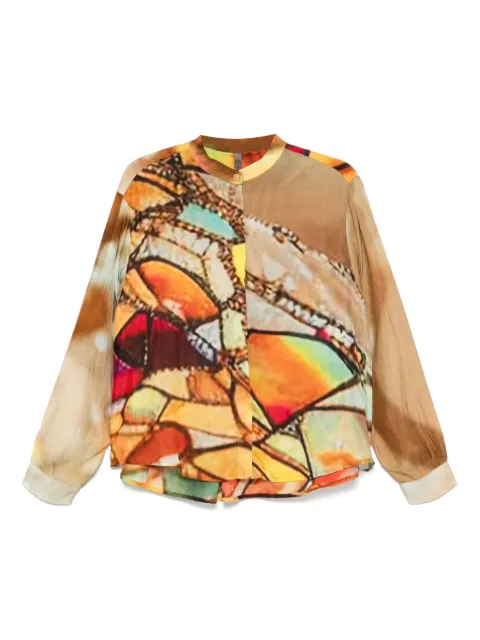 YAVI camisa con estampado abstracto