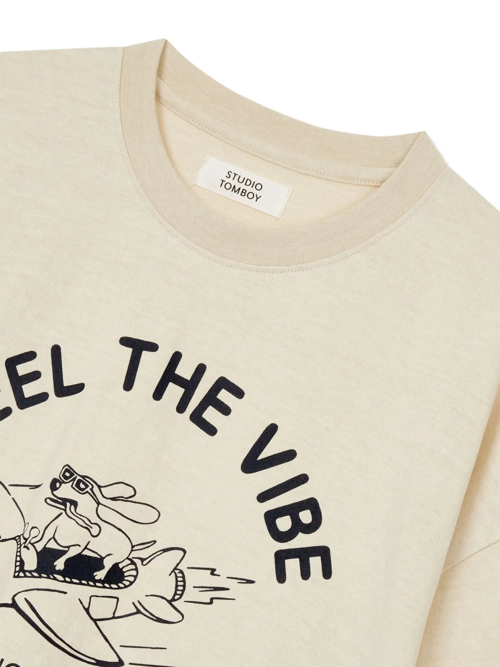 STUDIO TOMBOY T-shirt met print Beige