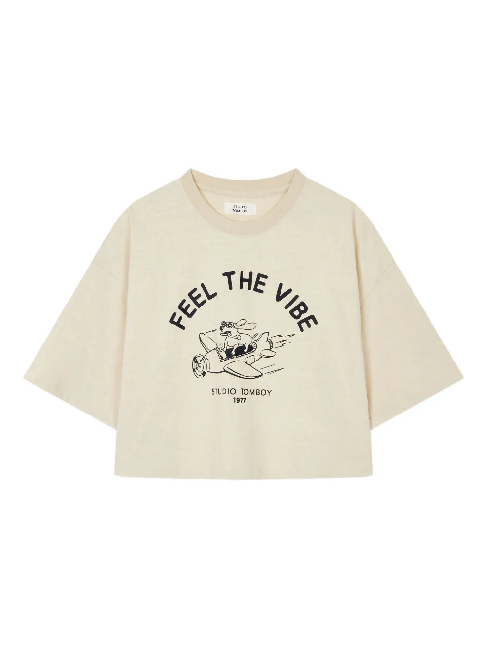 STUDIO TOMBOY T-shirt met print Beige