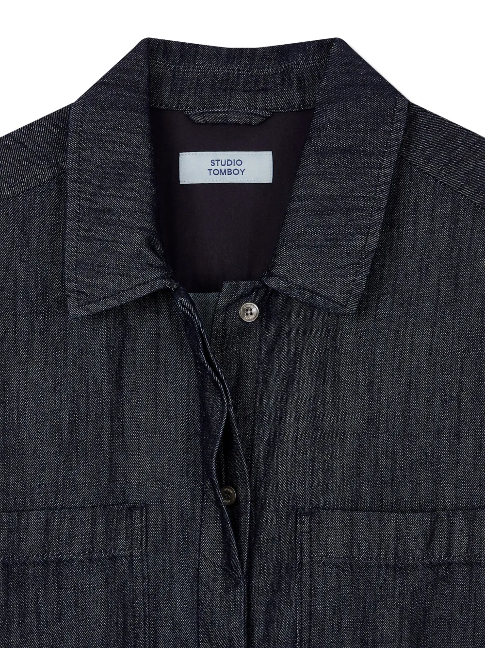 STUDIO TOMBOY denim belted shirt dress Blauw