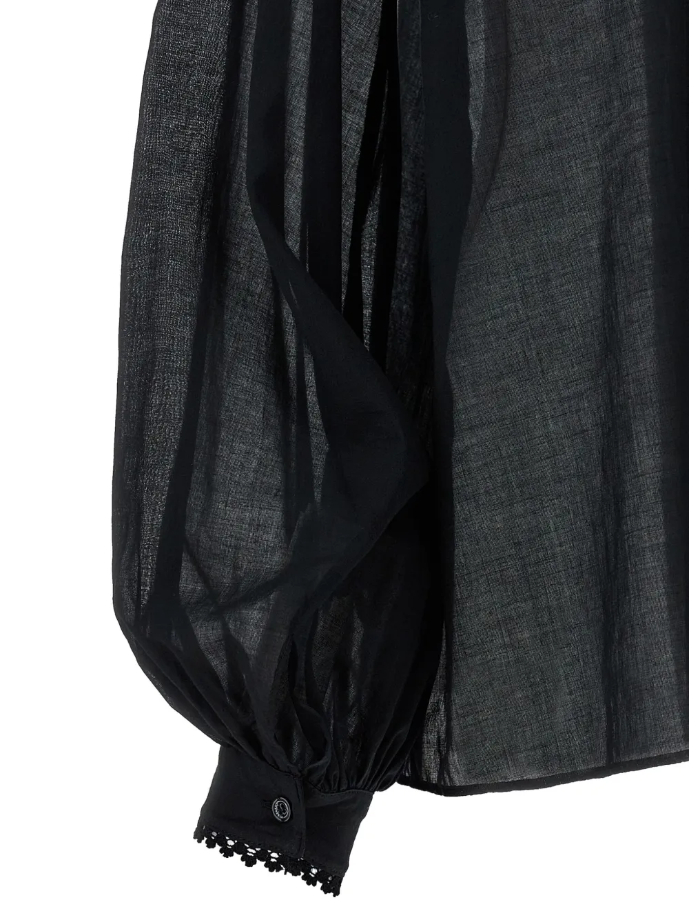 Max Mara Astice blouse met afwerking van kant Zwart