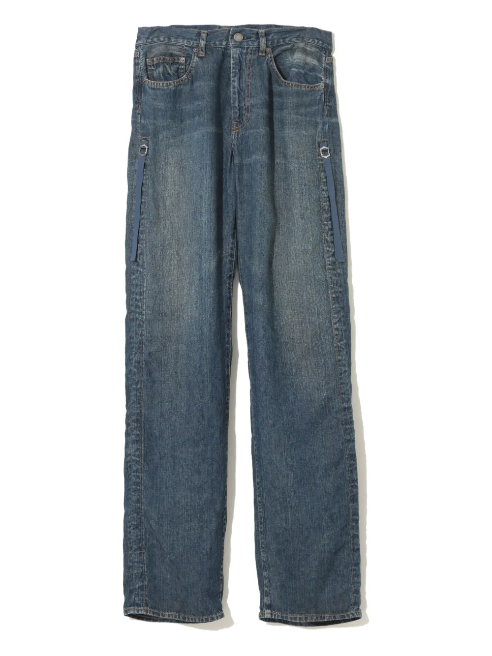 Undercover Linnen straight jeans Blauw
