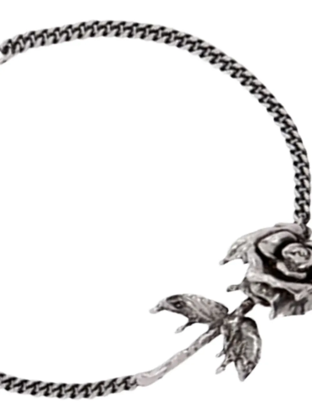 Alexander Mcqueen Chain Link Rose Bracelet With Adjustable Length