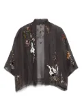 YAVI crystal-embellished jacket - Grey