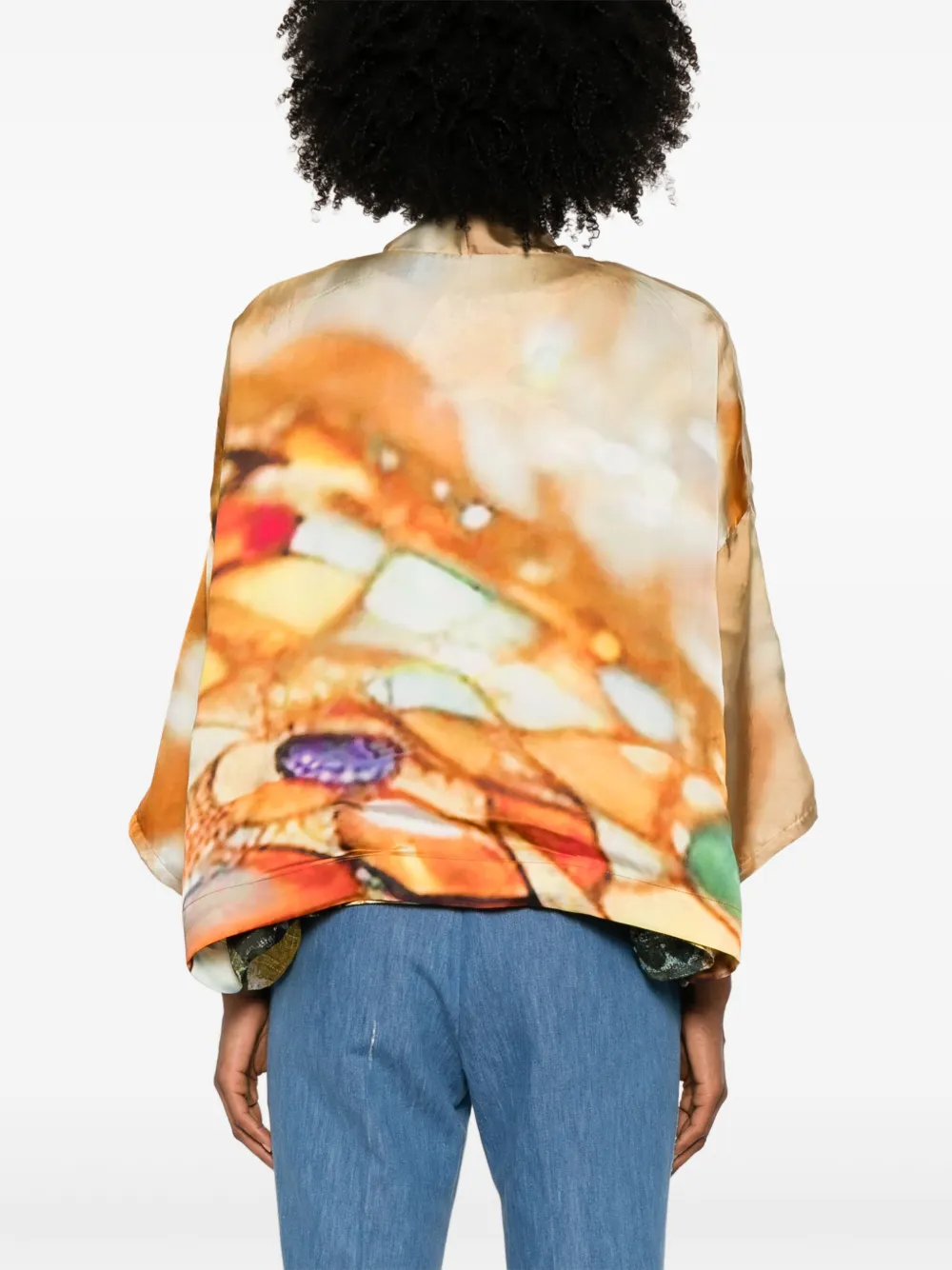 YAVI Jack met abstracte print Oranje