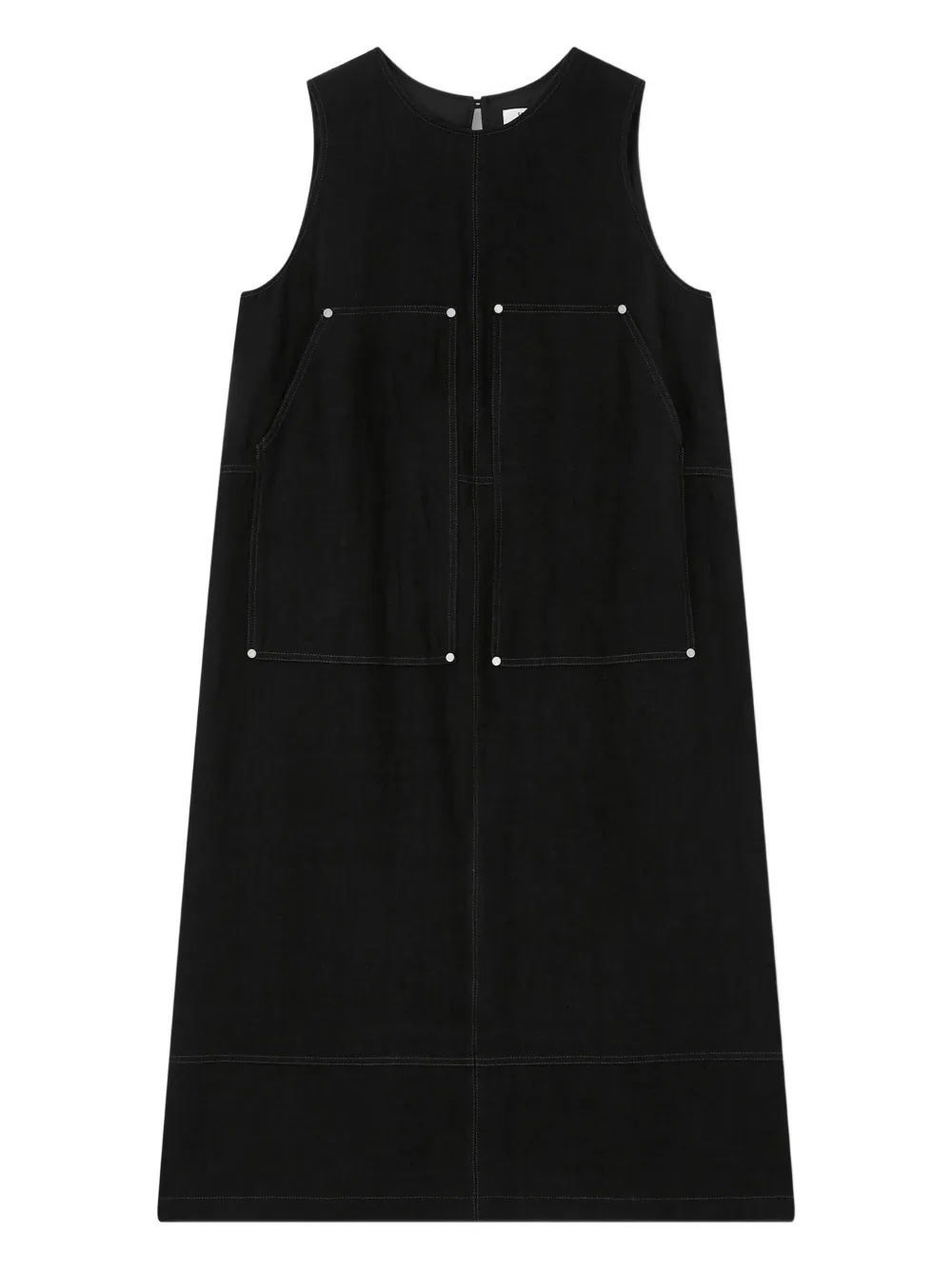 STUDIO TOMBOY sleeveless utility midi dress Zwart
