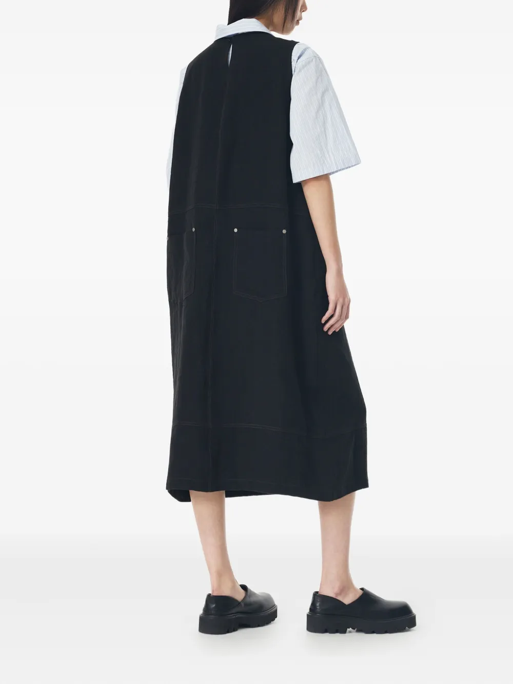 STUDIO TOMBOY sleeveless utility midi dress Zwart