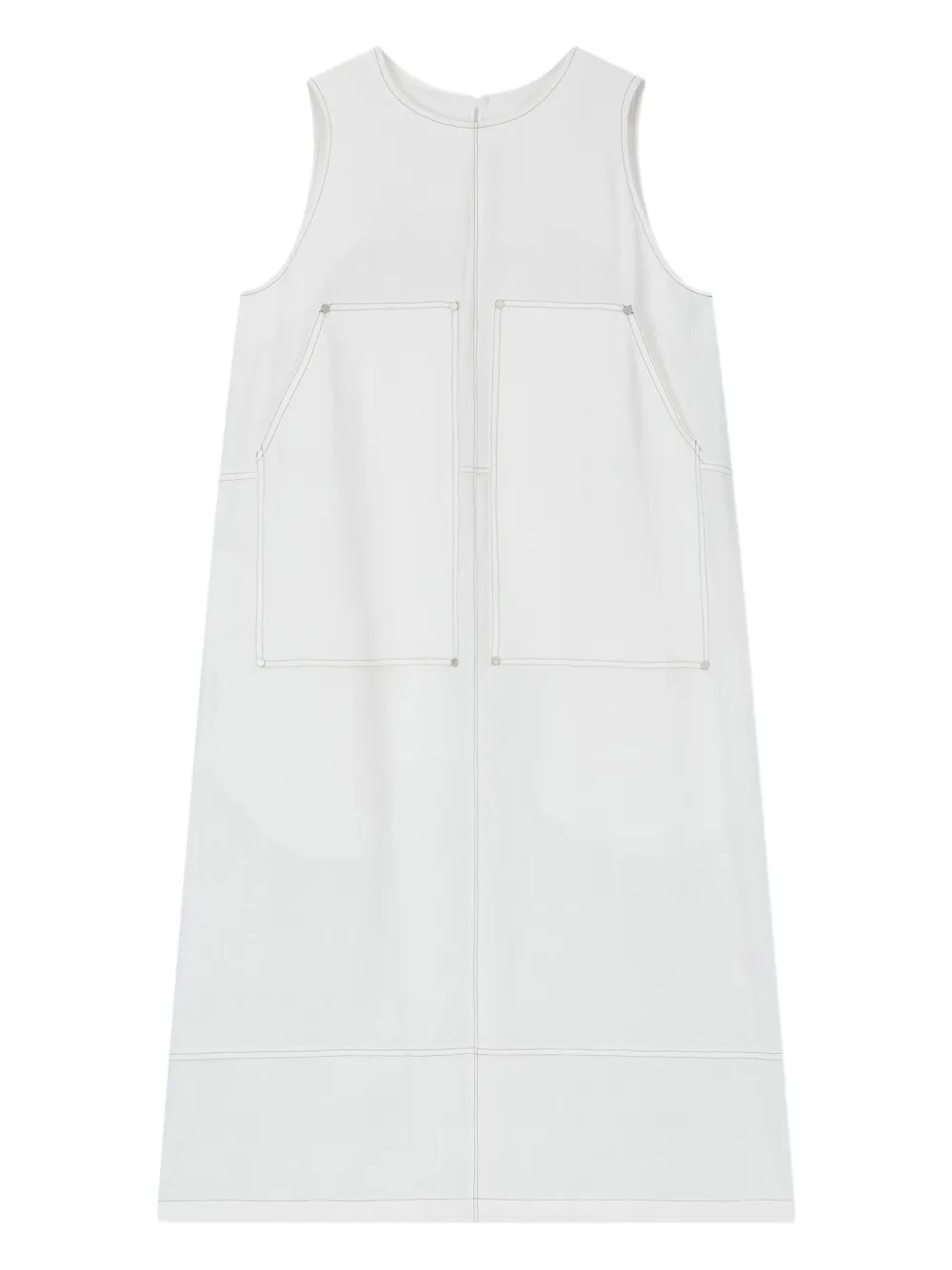 STUDIO TOMBOY two-pocket sleeveless midi dress Wit