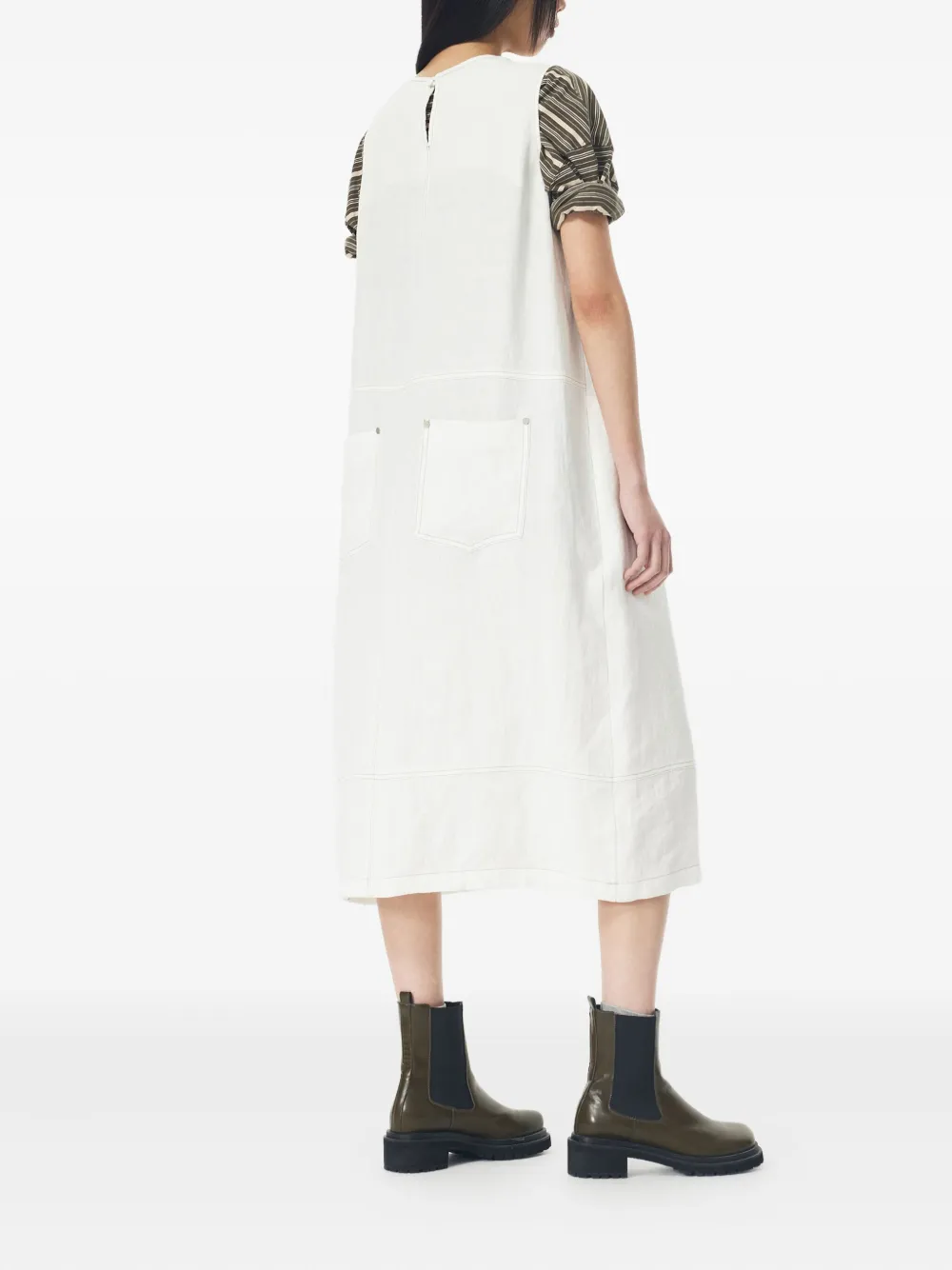 STUDIO TOMBOY two-pocket sleeveless midi dress Wit