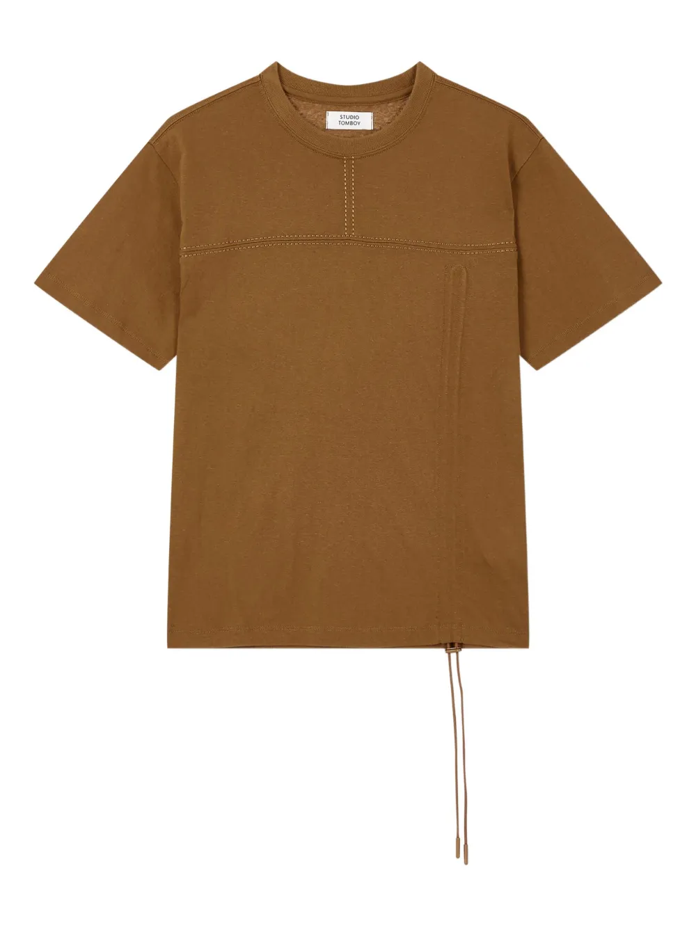STUDIO TOMBOY drawstring-hem short-sleeve T-shirt | Brown | Image 1