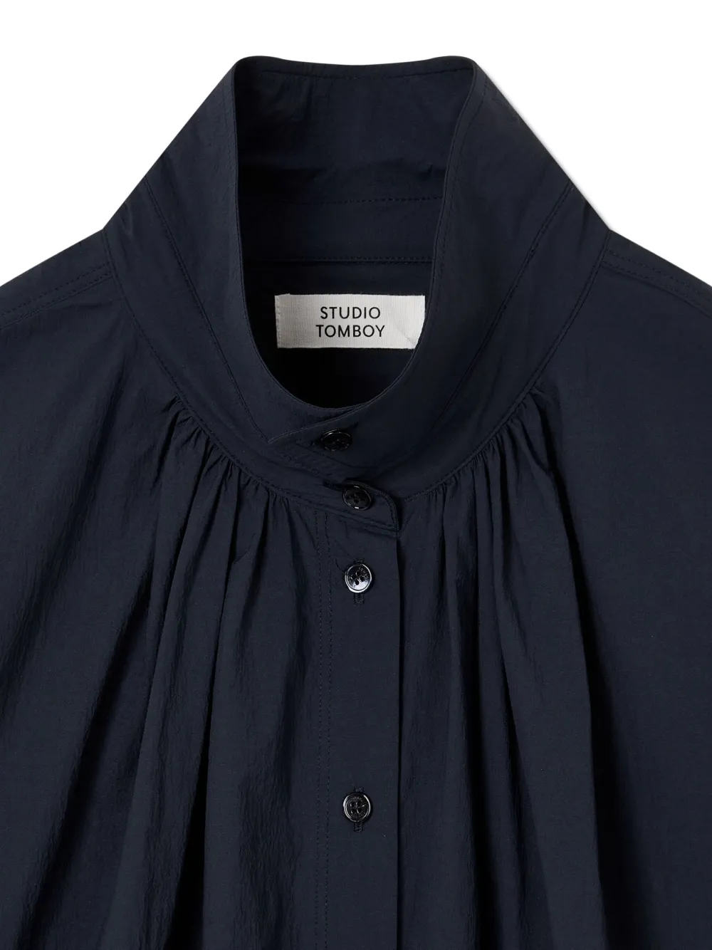 STUDIO TOMBOY Gesmockte blouse met korte mouwen Blauw
