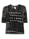CHANEL Pre-Owned 2006 graphic-print top - Black