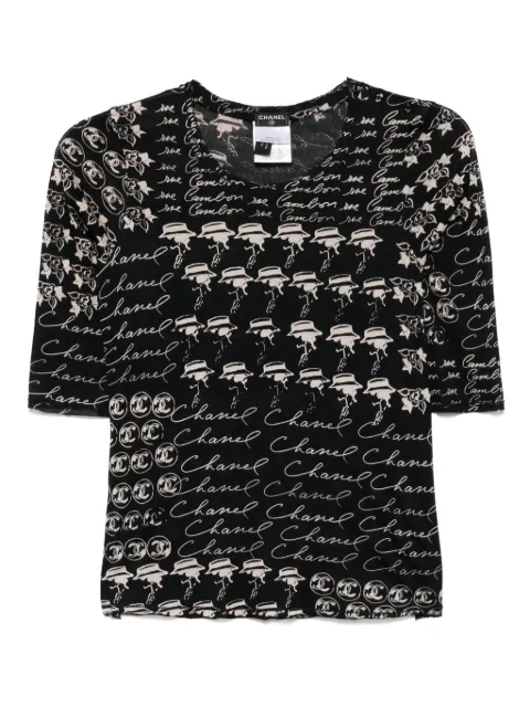 CHANEL Pre-Owned 2006 graphic-print top