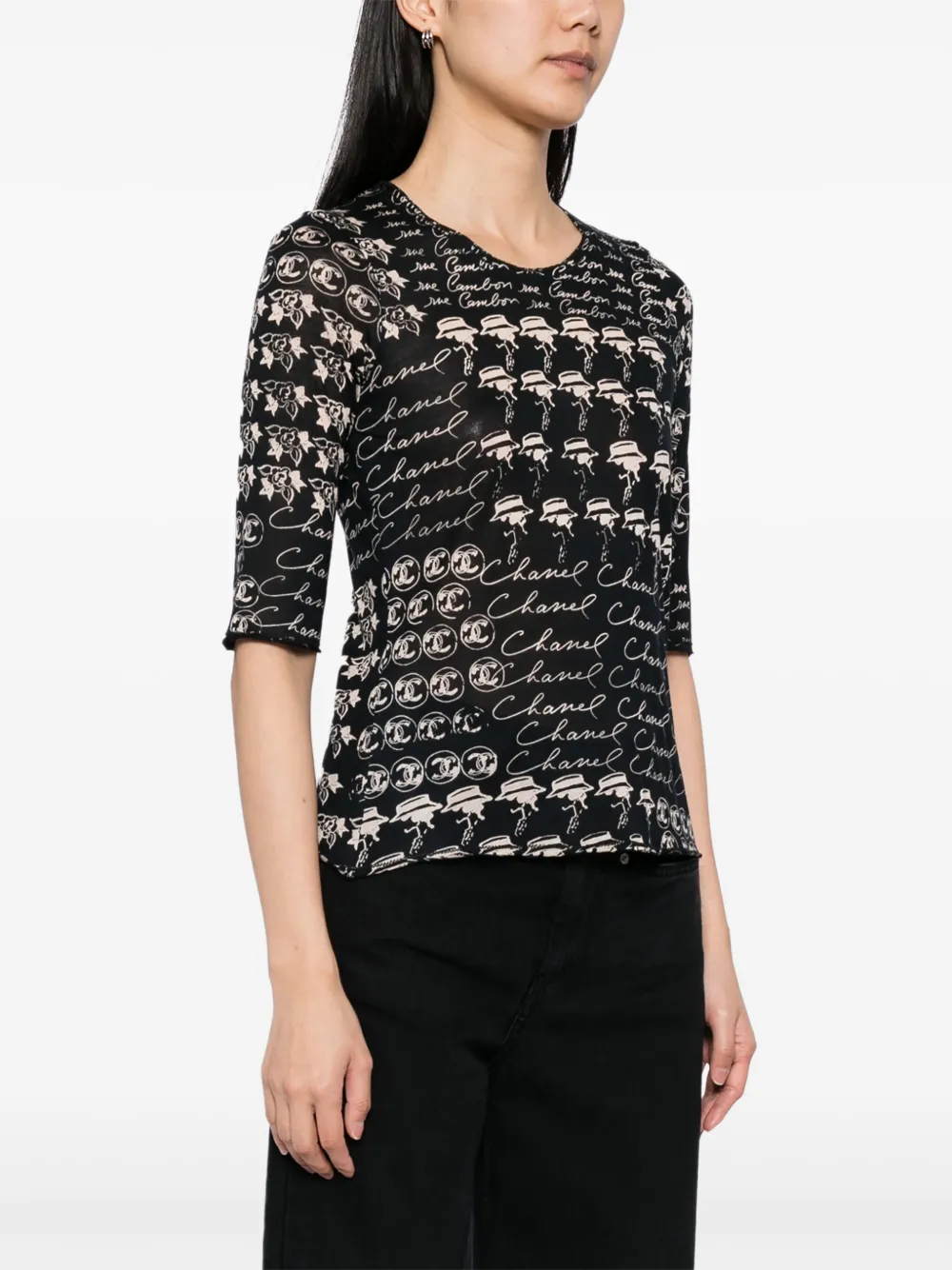 Pre-owned Chanel 2006 Graphic-print Top