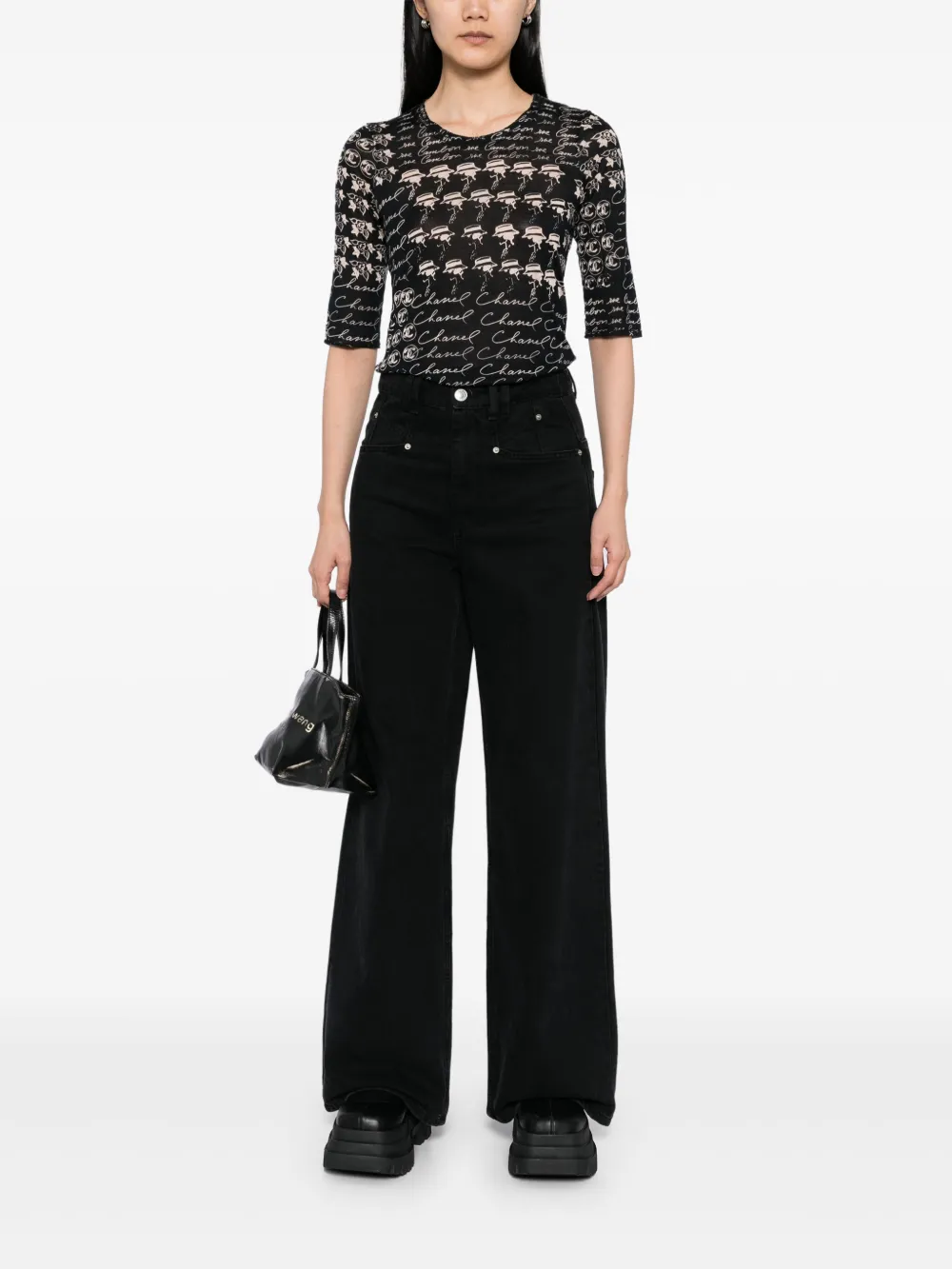 CHANEL Pre-Owned 2006 graphic-print top | Image 2