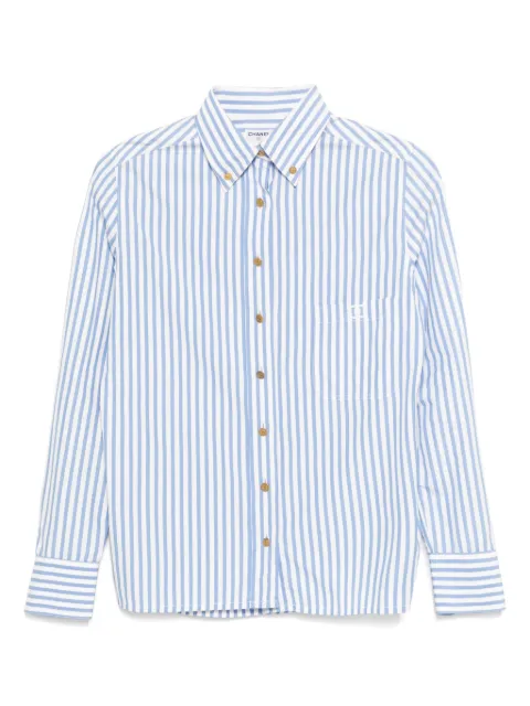 CHANEL Pre-Owned camisa con motivo de rayas 1990-2000