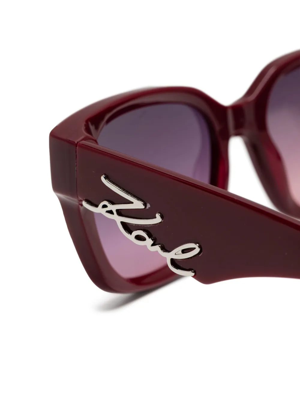 Karl Lagerfeld Modified zonnebril met rechthoekig montuur Rood
