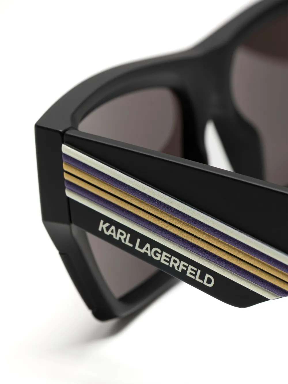 Karl Lagerfeld Modified zonnebril met rechthoekig montuur Zwart