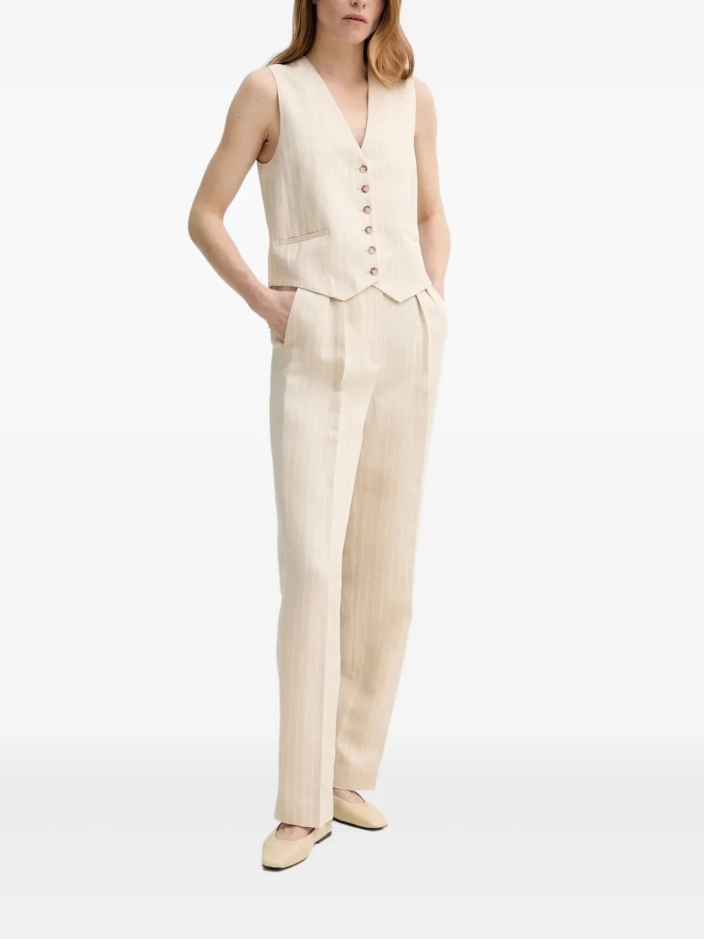 Ba&sh Patsy Pinstripe Waistcoat In Brown