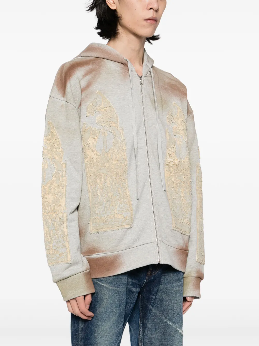 Who Decides War Signature Mechanic hoodie met rits Grijs