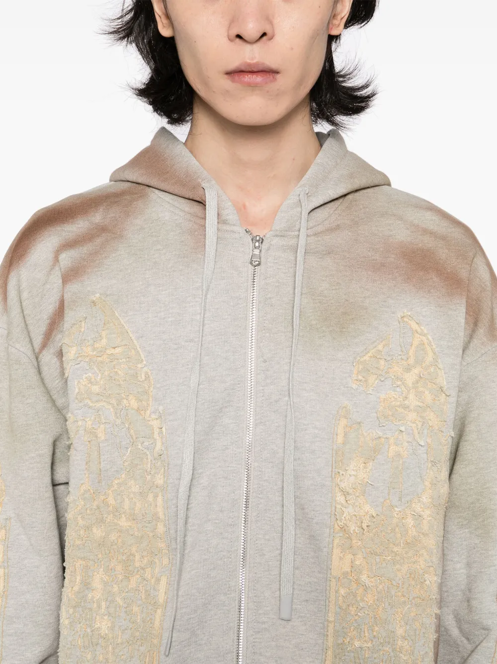 Who Decides War Signature Mechanic hoodie met rits Grijs