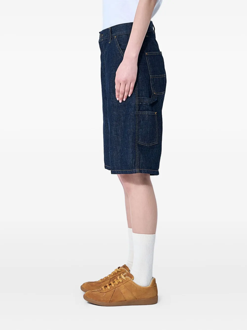 Carhartt WIP Brandon denim shorts met logopatch Blauw