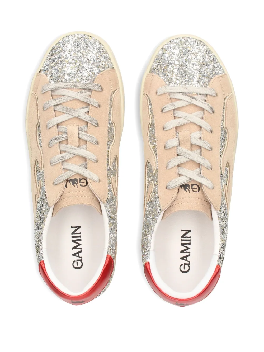 Gamin flame-embellished sneakers Neutrals