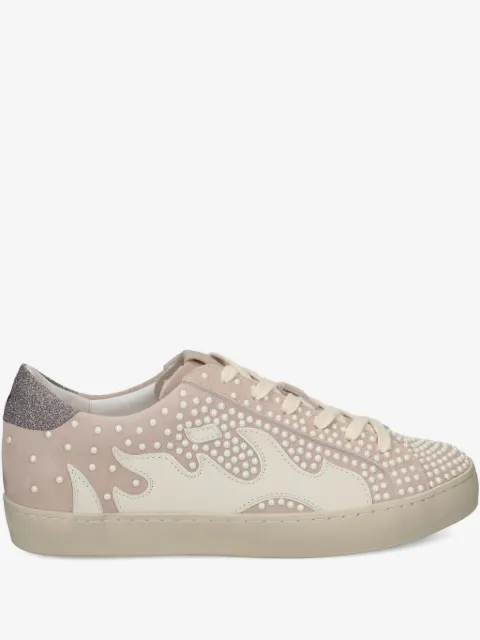 Gamin flame-embroidered embellished sneakers