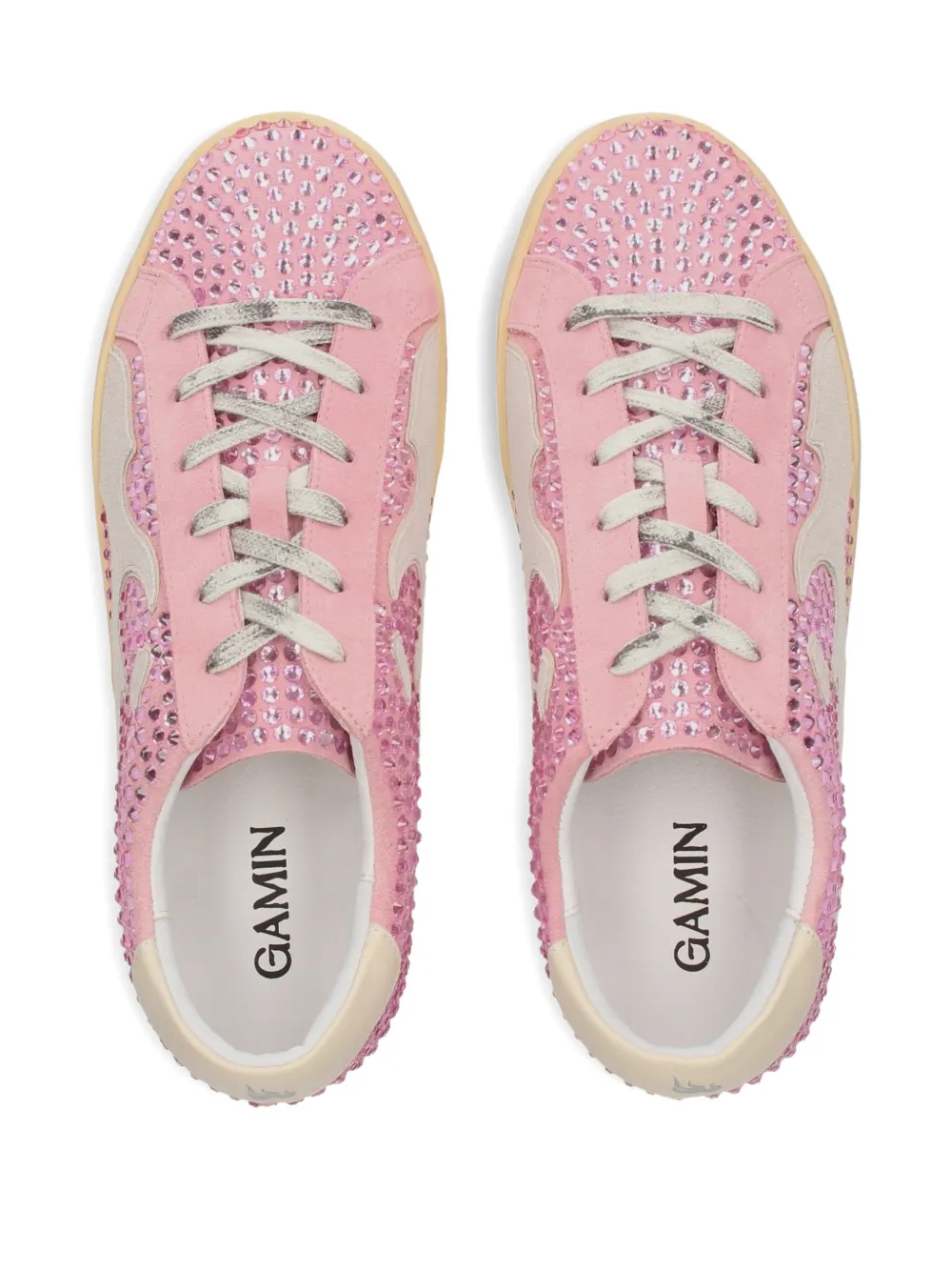 Gamin rhinestone-embellished low-top sneakers Pink